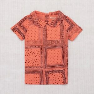 Misha and Puff Peter Pan collar tee in melon patchwork bandana size 5-6